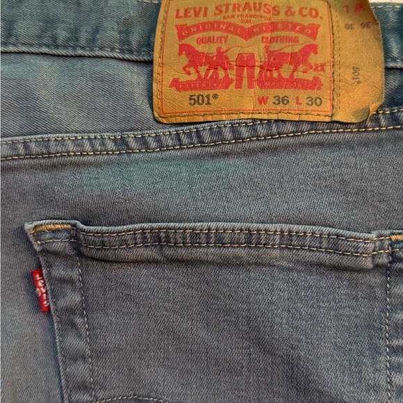 Levi’s 501 Original Fit Straight Leg Jeans Gray Blue 36x30 - Picture 11 of 14